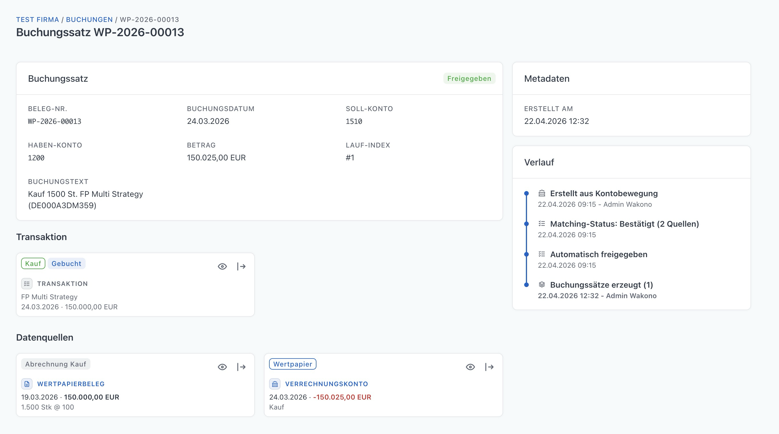 Buchung und DATEV-Export im wepa-manager